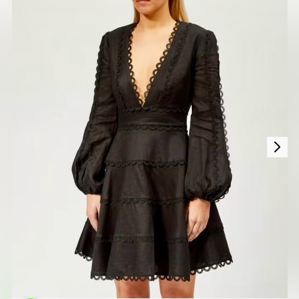Zimmermann Women's Heathers Flounce Short Dress - Noir